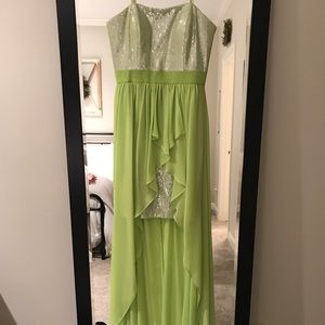 Green, High-Low Caché Evening Gown